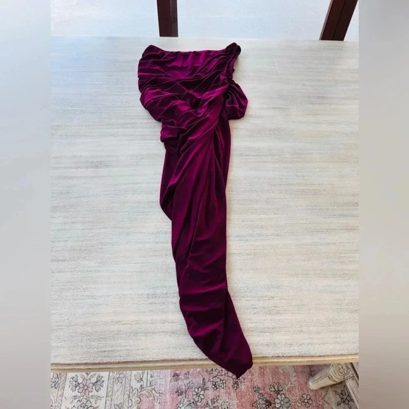 Free People Norma Kamali Diana Mini Dress in Plum Size Small NWOT $195 - Picture 5 of 11